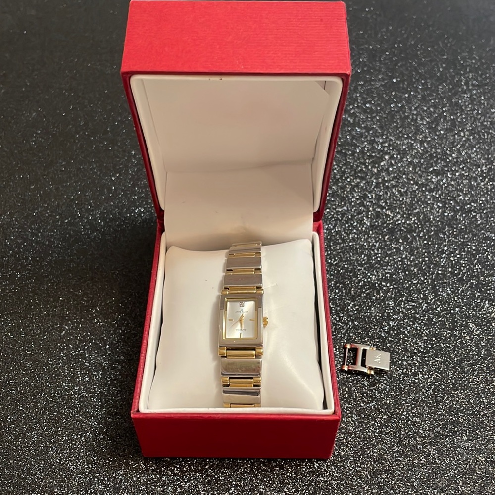 Anne klein silver and gold watch